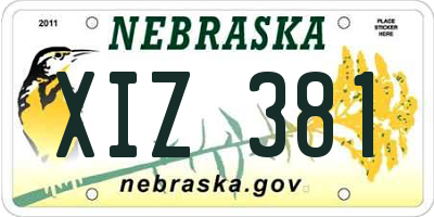 NE license plate XIZ381