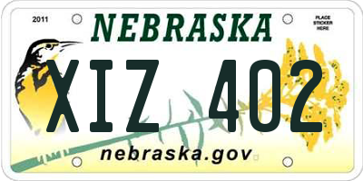 NE license plate XIZ402