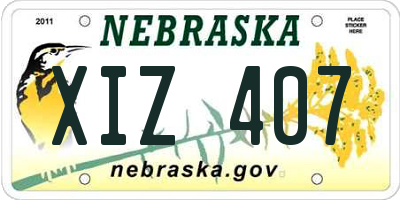 NE license plate XIZ407