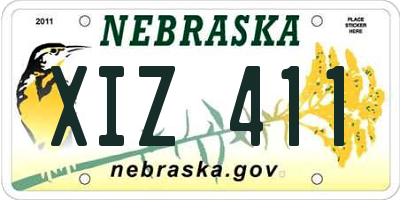NE license plate XIZ411