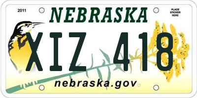 NE license plate XIZ418