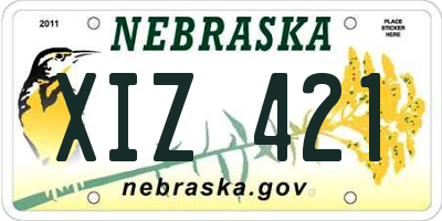 NE license plate XIZ421