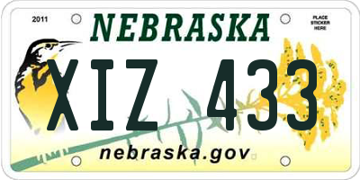 NE license plate XIZ433