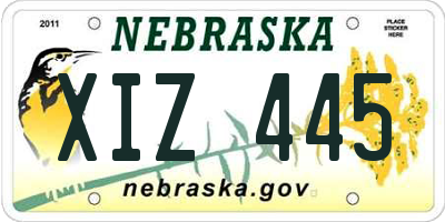 NE license plate XIZ445