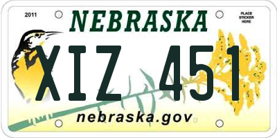 NE license plate XIZ451