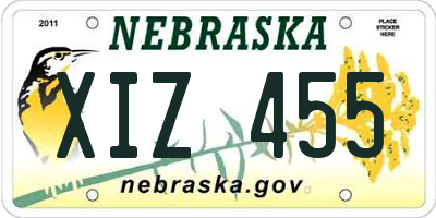 NE license plate XIZ455