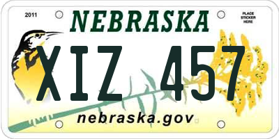 NE license plate XIZ457