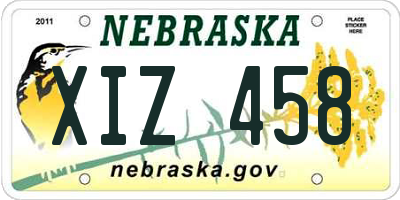 NE license plate XIZ458