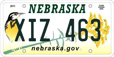 NE license plate XIZ463