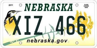 NE license plate XIZ466