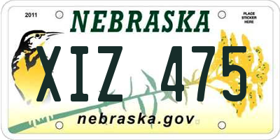 NE license plate XIZ475