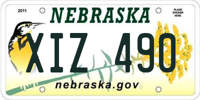 NE license plate XIZ490