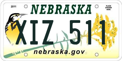 NE license plate XIZ511