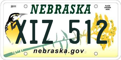 NE license plate XIZ512