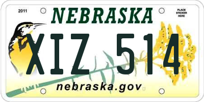 NE license plate XIZ514