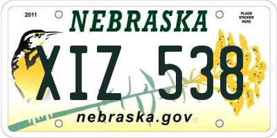 NE license plate XIZ538