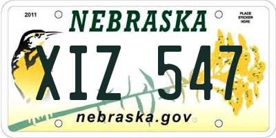 NE license plate XIZ547