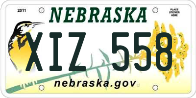 NE license plate XIZ558