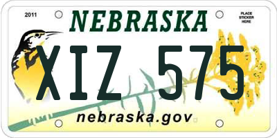 NE license plate XIZ575