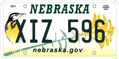 NE license plate XIZ596