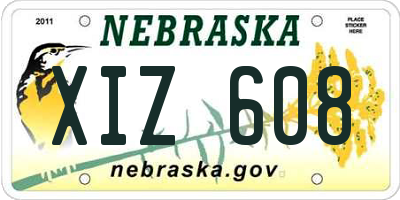 NE license plate XIZ608