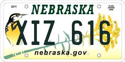 NE license plate XIZ616