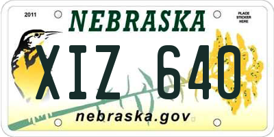 NE license plate XIZ640