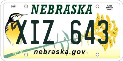 NE license plate XIZ643