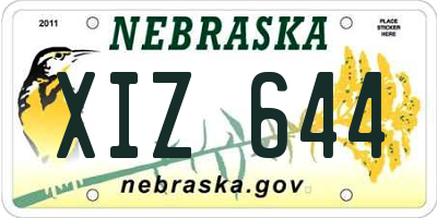 NE license plate XIZ644
