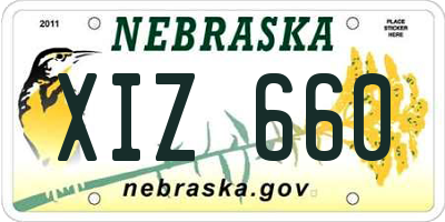 NE license plate XIZ660