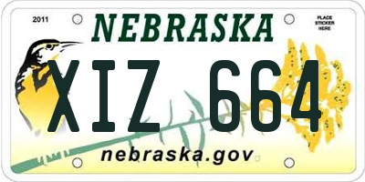 NE license plate XIZ664