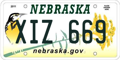 NE license plate XIZ669