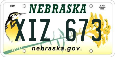 NE license plate XIZ673