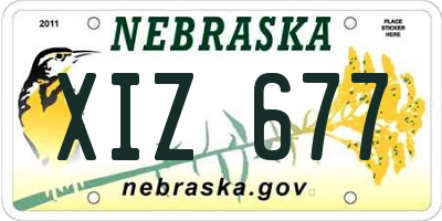 NE license plate XIZ677