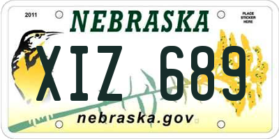 NE license plate XIZ689