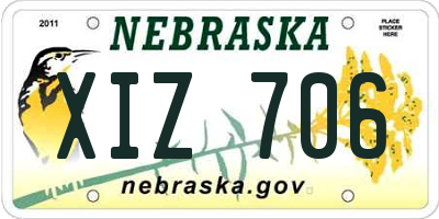 NE license plate XIZ706