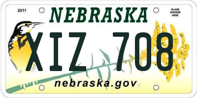 NE license plate XIZ708