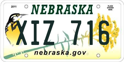 NE license plate XIZ716