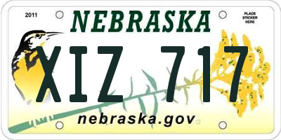 NE license plate XIZ717