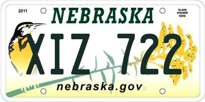 NE license plate XIZ722