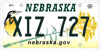 NE license plate XIZ727