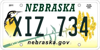 NE license plate XIZ734