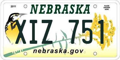 NE license plate XIZ751