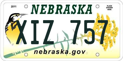 NE license plate XIZ757