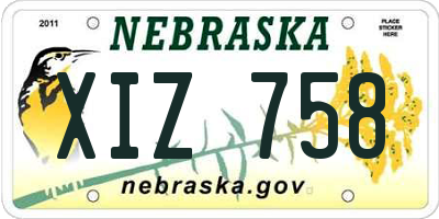 NE license plate XIZ758