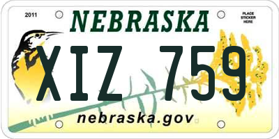 NE license plate XIZ759