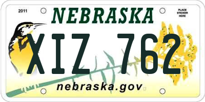 NE license plate XIZ762