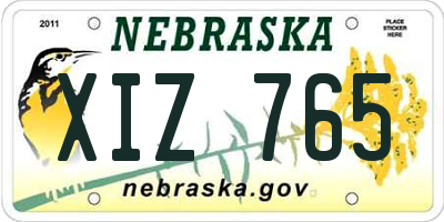 NE license plate XIZ765