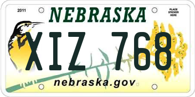 NE license plate XIZ768