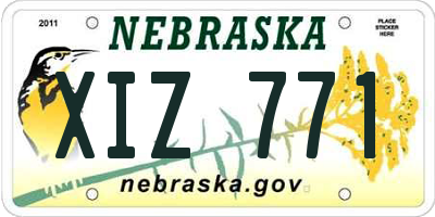 NE license plate XIZ771